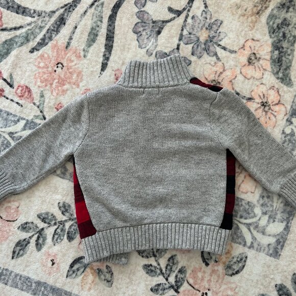 Cat & Jack EUC 2T Toddler Lumberjack Flannel Sweater Jacket & Navy Sweater - Picture 6 of 11